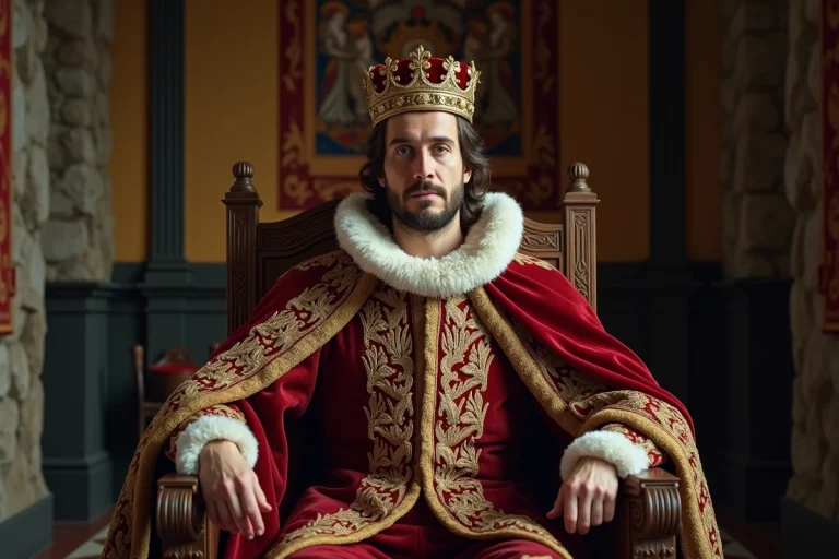 Portrait d un roi français du XVIe siècle en costume royal